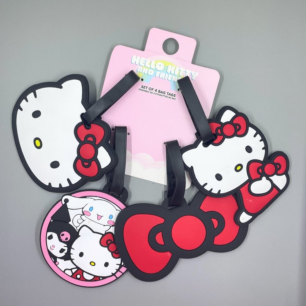 NWT Sanrio Hello Kitty & Friends (Kuromi & Cinnamoroll) Luggage Tags (Set of 4)